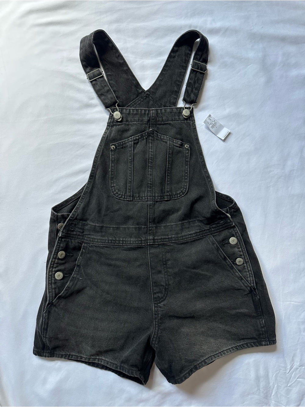 NWT Old Navy Black Denim Short Overalls